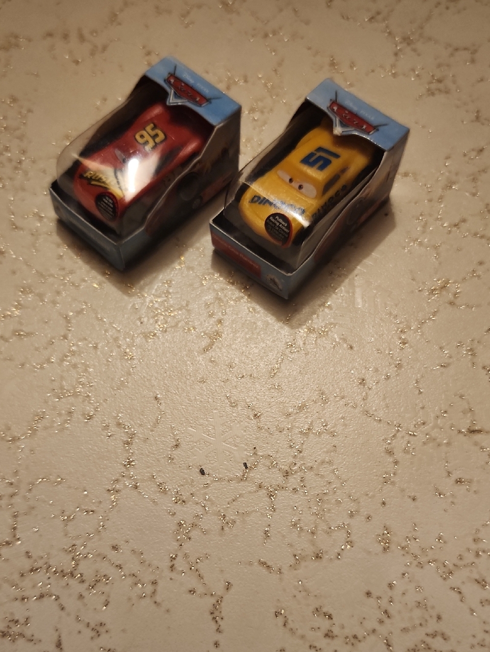 Disney Pixar Cars Mini Vehicles - Red Lightning McQueen & Yellow Cruz